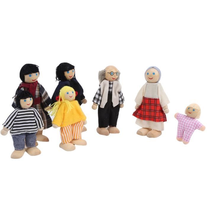 Ensemble De 5 Poupées Familiales Avec Maman Enceinte, Papa, 3 Enfants Et Accessoires Maison – Jouet éducatif En Silicone Et ABS