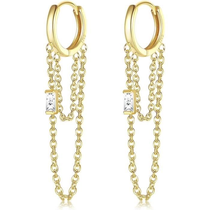 Boucles D'oreilles Croix Argent Sterling Avec Opale CZ - Bijou élégant Et Raffiné