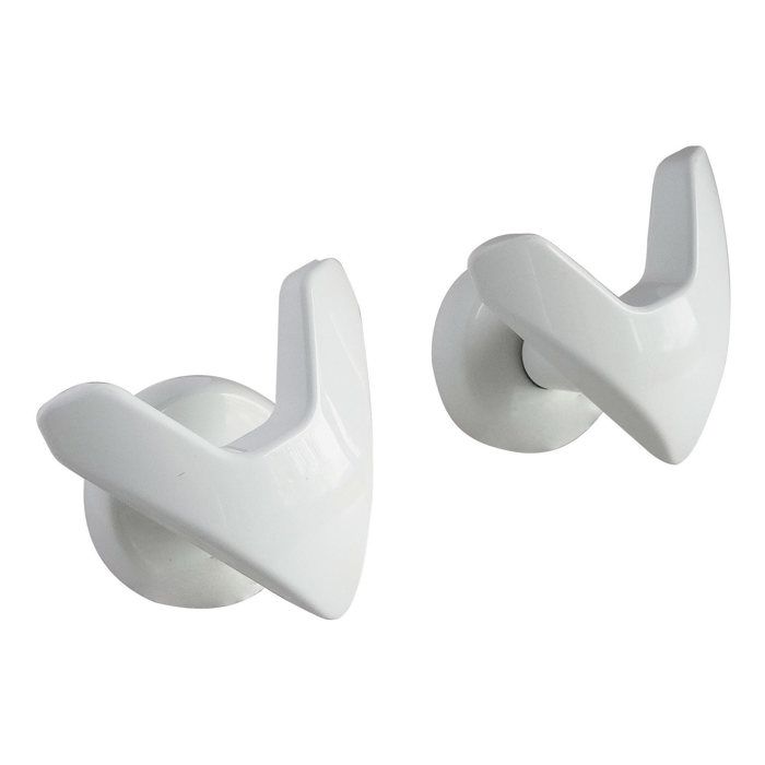 Lot De 2 Patères O Blanches à Visser - Fixation Sèche-Serviettes Tube Plat - Accessoire Salle De Bain Somatherm For You