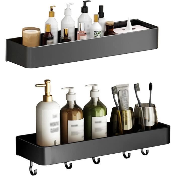 HANFU Etagere Douche sans Percage, Etagere Salle de Bain Pose Murale