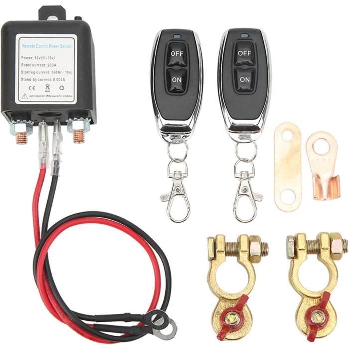 Interrupteur Déconnexion Batterie à Distance 12V - Télécommande 2 Boutons - Pour Voiture, Bateau, Camion