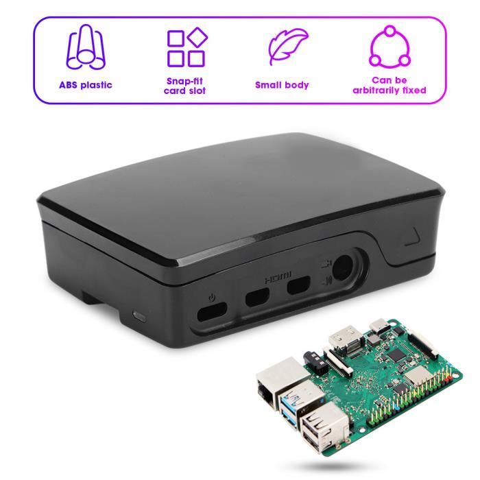 Boîtier ABS + Ventilateur Raspberry Pi 3A+ & 1A+ – Coque Refroidissement Noir