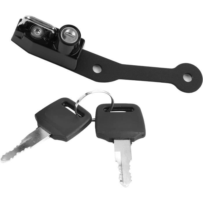 Antivol Serrure Pour Casque Compatible Kawasaki Z900RS (2018-2023) - Acier, 2 Clés, Noir - Marque GIDIBII