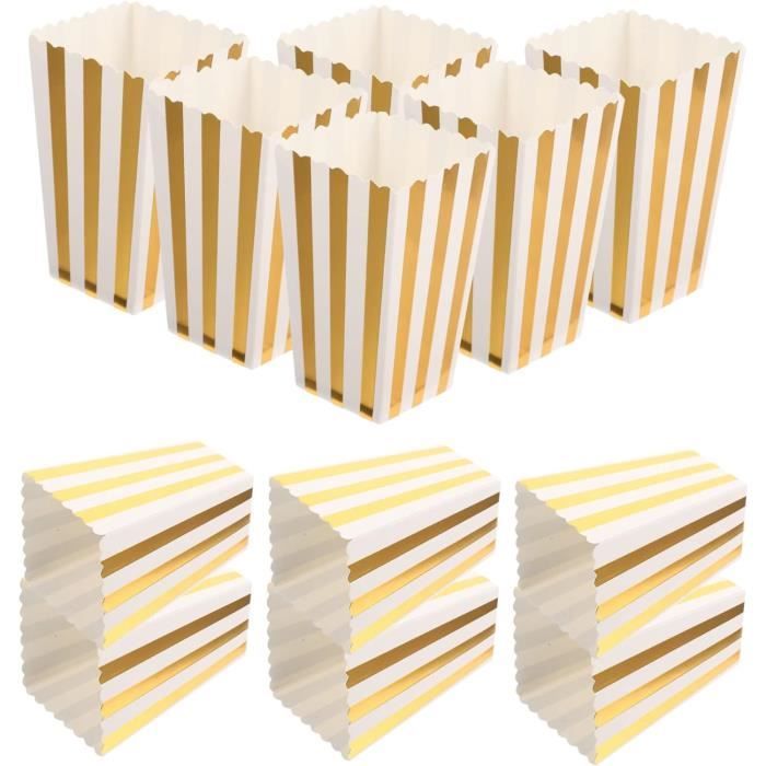 Lot De 24 Sachets à Pop-corn, Petits Sacs à Pop-corn, Rayés