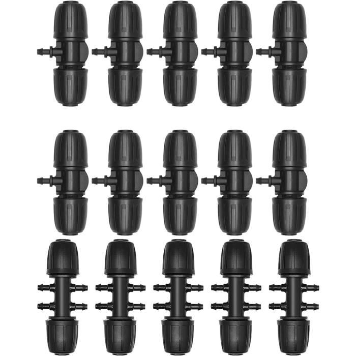 Lot De 100 Raccords En T 4/7mm - Connecteurs Tuyaux Irrigation Goutte à Goutte Jardin - Installation Ultra Facile