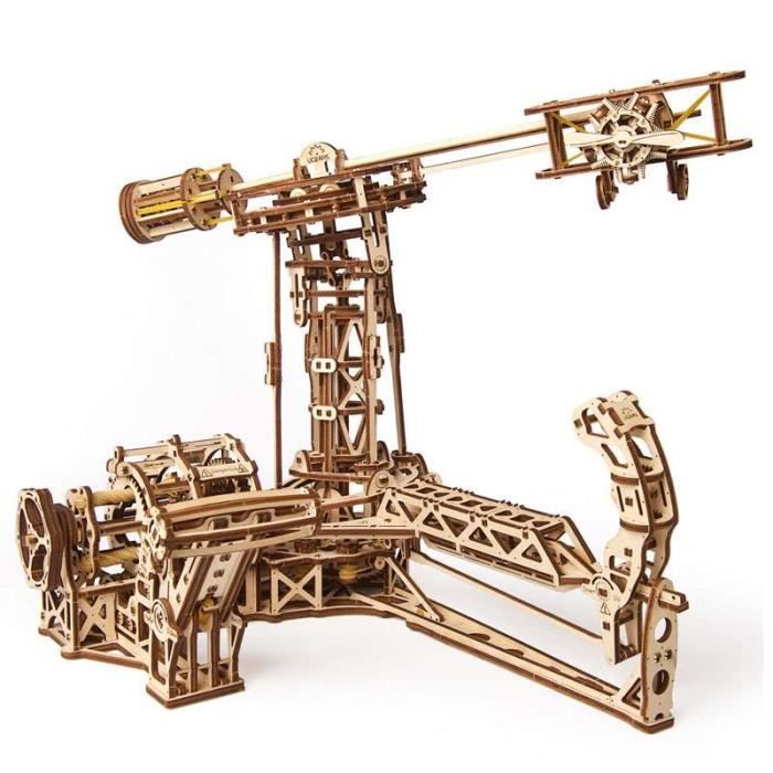 Maquette en bois 3D UGEARS - Carrousel puzzle adulte - Construction  mécanique en bois