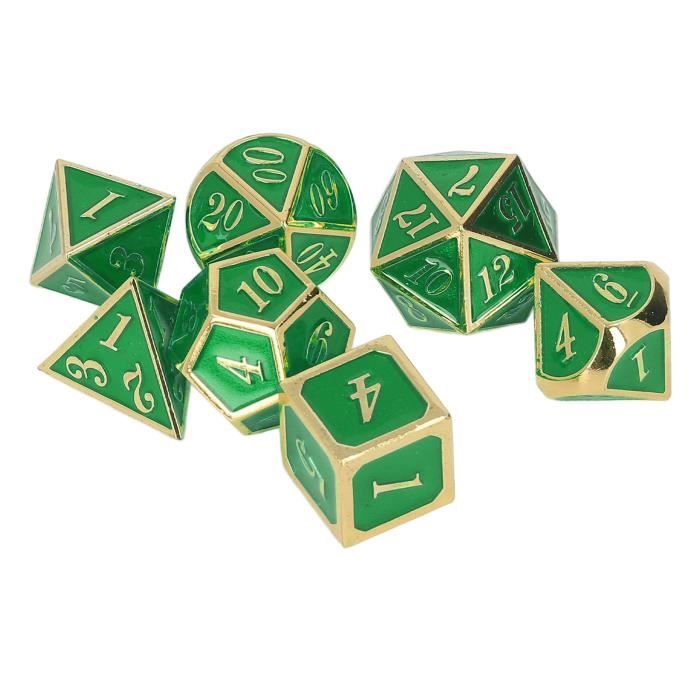 d10 polyédriques Borealis Luminary: Vert avec chiffres or (Paquet 10) main image 0