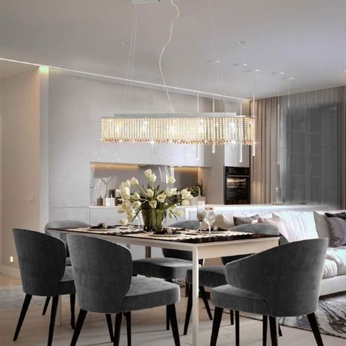 vidaXL Plafonnier avec Perles de Cristal Lampe Lustre Luminaire Eclairage Suspension Salon Bureau Salle à Manger Chambre 50860