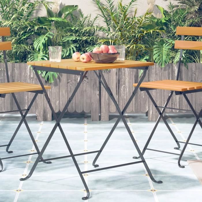 VidaXL Table de bistro 55x54x71 cm Bois d'acacia massif Cdiscount Jardin