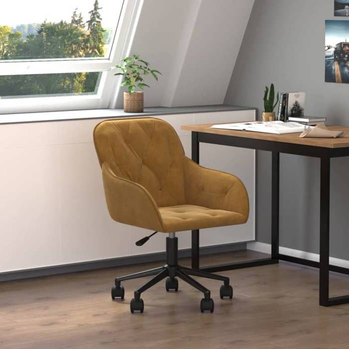 vidaXL Chaise Pivotante de Bureau Chaise dOrdinateur Fauteuil Pivotant de Bureau Siège de Bureau Meuble de Bureau Intérieur 344875