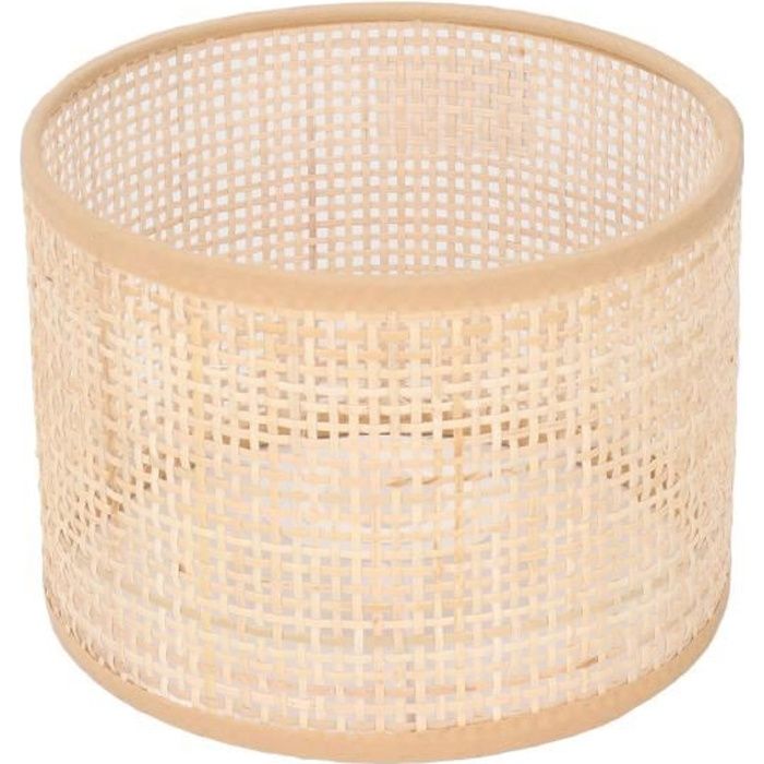 Abat-jour en rotin - VVIKIZY - Vintage - Compatible E27/E14 - 16x12cm - Tissé à la main