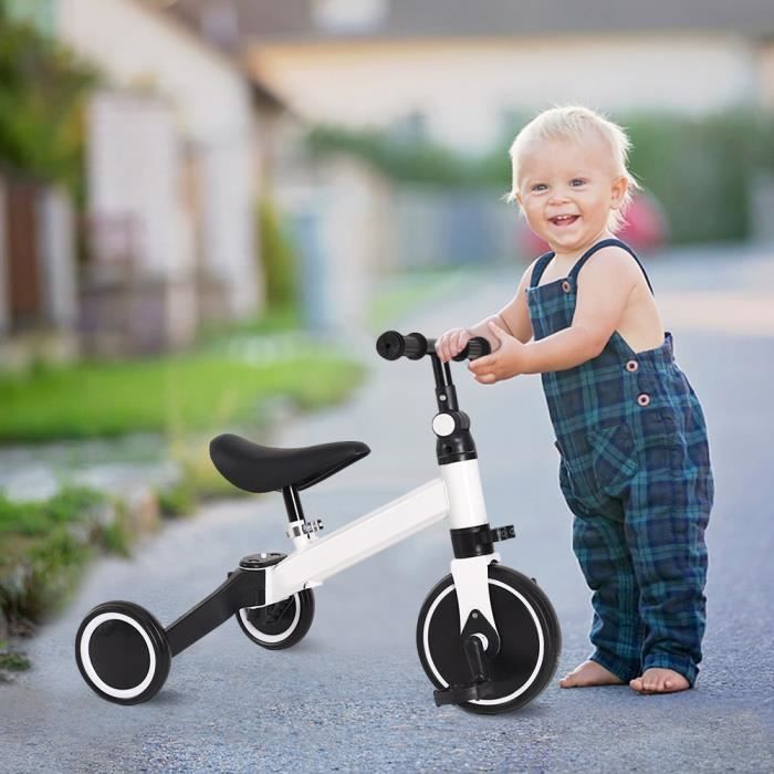 Tricycle 2 en 1 - XUANYU - Blanc - Poids supportant 15 kg - Pour enfants de 18 mois à 4 ans - 3 roues