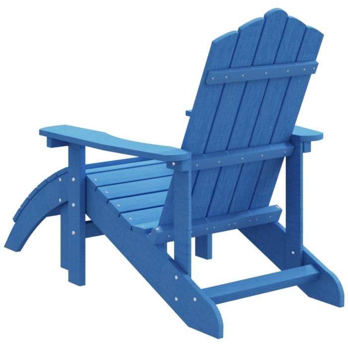 wxs - sièges de jardin - chaise de jardin adirondack avec repose-pied pehd bleu marine - yosoo - dx1532