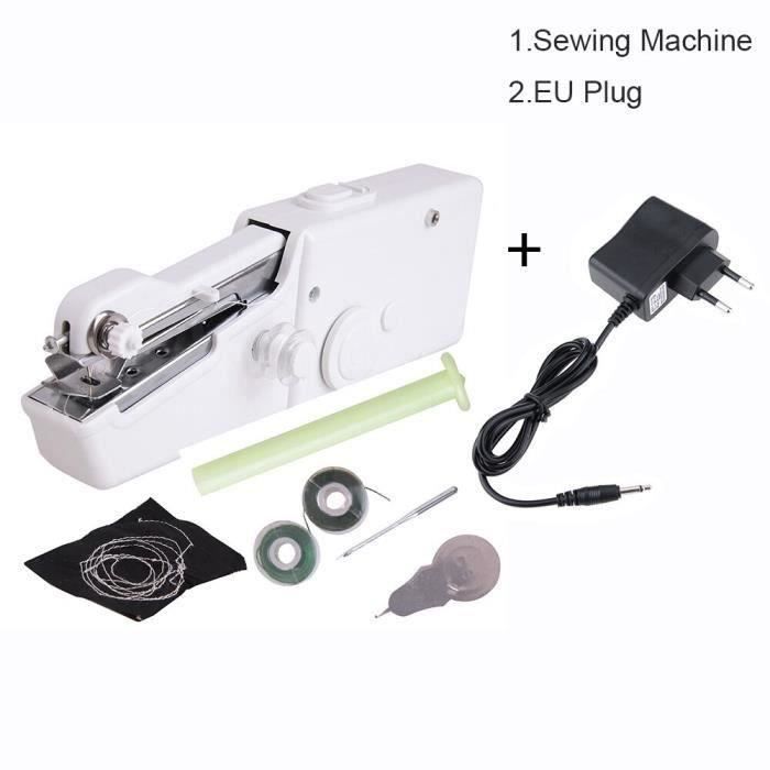 Mini Machine à Coudre Portable Manuelle Électrique – Rose Mignonne Avec 5 Enrouleurs + Adaptateur, Idéale Débutants & Voyages