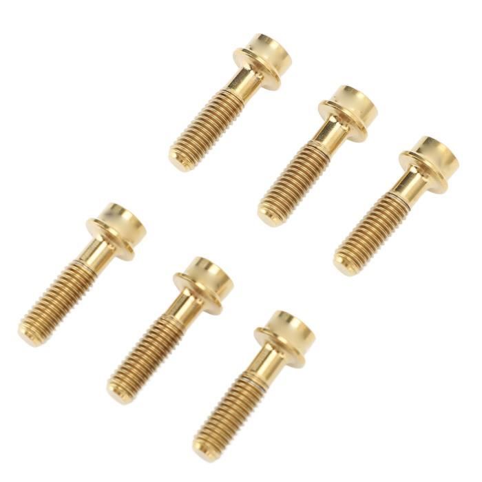 Jeu De 6 Vis De Potence Vélo M5 X 18 Mm En Alliage Titane - Rouge - Avec Entretoises - Haute Résistance Pour VTT, Vélo Route