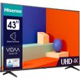 HISENSE 43A6K - TV LED 43"(108cm) - UHD 4K - Dolby Vision - Smart TV - 3 x HDMI-1