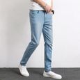 FUNMOON Jeans Hommes skinny mode Respirant Élasticité Slim Pantalon crayon-1