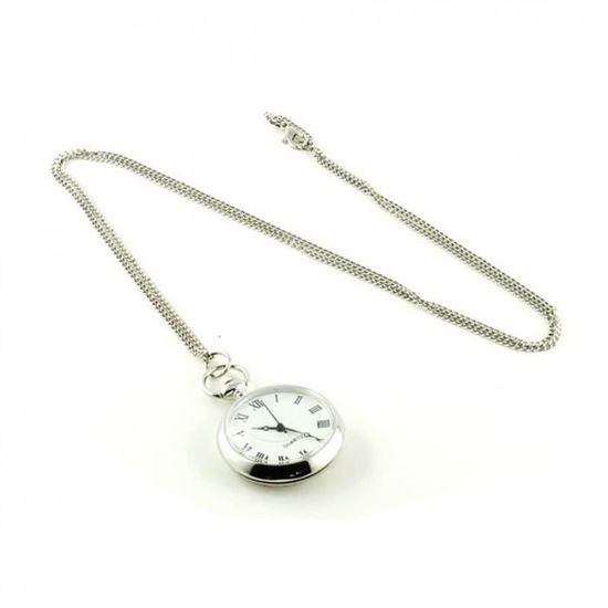 Montre De Poche Transparente à Quartz – Avec Chaîne, Chiffres Romains, Cadeau élégant Pour Homme