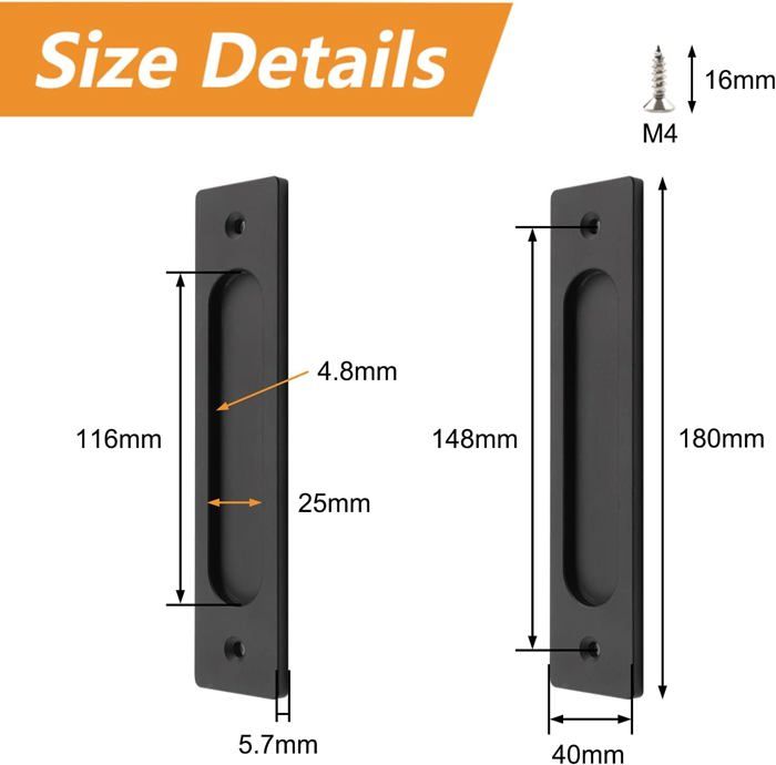 Maniglie Per Profili Alluminio Serie 30 - Set Di 2 Nero Con Dadi E Viti - Foto 7