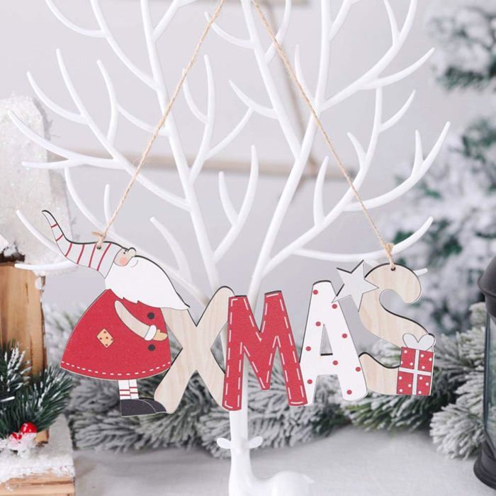 Putuo Decor Décoration Murale De Noël En Bois Bonhomme De