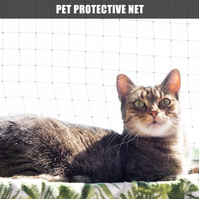 Filet De Protection Chat 2x3m - Maille 3x3cm Renforcé Acier - Pour Balcon, Fenêtre, Terrasse - Anti-Chute, Résistant Aux Griffures