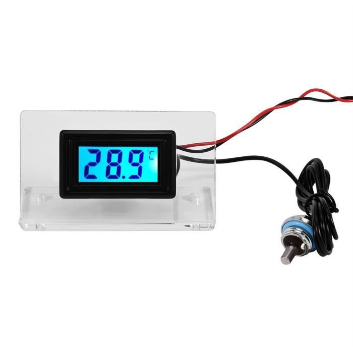Thermomètre Pour Refroidissement Liquide PC - Affichage Digital & Aiguille, Sonde Étanche, Plage -50°C à 110°C, Tension 5-24V