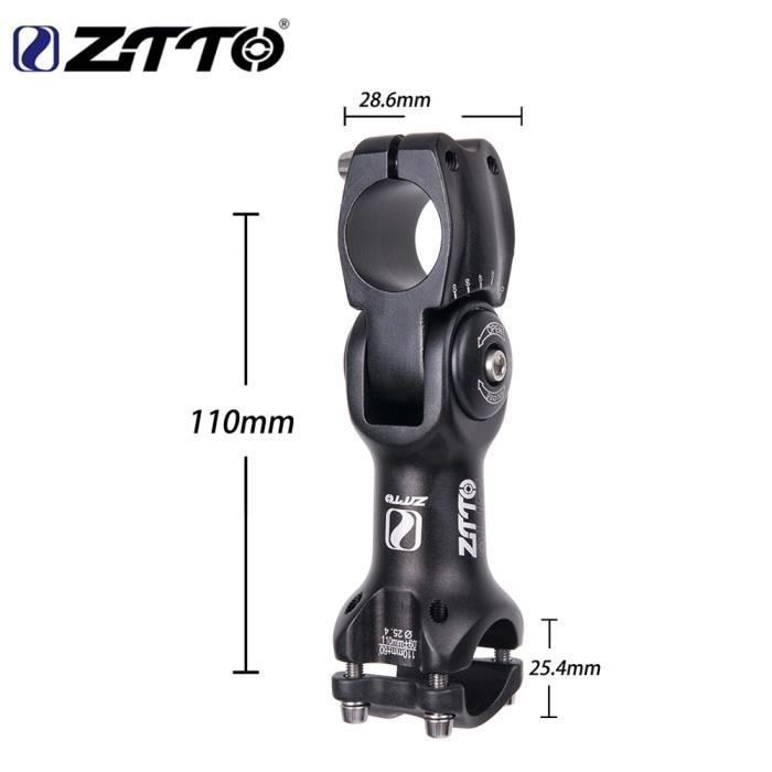 GANOPPER Potence VTT Réglable 25.4/31.8mm – Alu 6061 3D Forgé, Angle -60 à +60°, Extension 90/110mm Pour Route, Trekking, Électrique