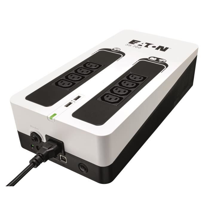 Onduleur Off-Line UPS Eaton 3S gén2 - 420 W / 700 VA - 8 prises FR 2 USB (3S700F) - Maroc