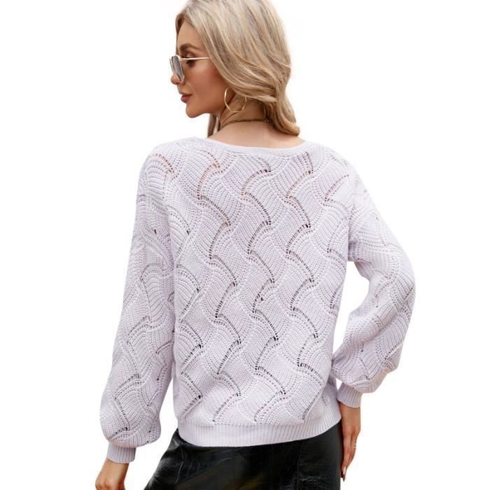 Pull Femme Décontracté Chic Motif Yeux Et Chatons - Col Rond Manches Longues - Pull Doux Confortable Quotidien