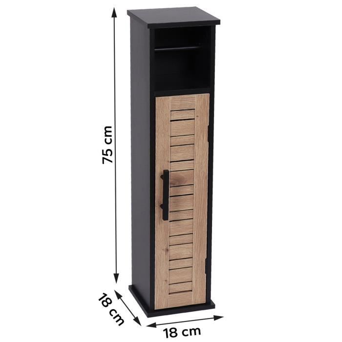 Porte Papier Toilette Sur Pied - Noir, Avec étagère Et Rangement Pour 4 Rouleaux - Pour Salle De Bain - 8