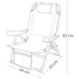 Chaise pliante en aluminium Aktive - modèle 53983 - 5 positions - bleu-2