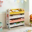 Étagère pour jouets enfant - SONGMICS - Meuble avec 12 paniers - Matériaux de qualité - Blanc GKRS04WT-2