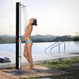 YUENFONG Douche solaire d'extérieur 35L Douche solaire eau chaude max.60°C Douche extérieure piscine + pommeau de douche Noir-argent-2