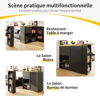 Table De Bar Rotative 360° Avec Rangements - Meuble Multifonction Pour Salon, Bureau Ou Salle à Manger (Noir) - 12