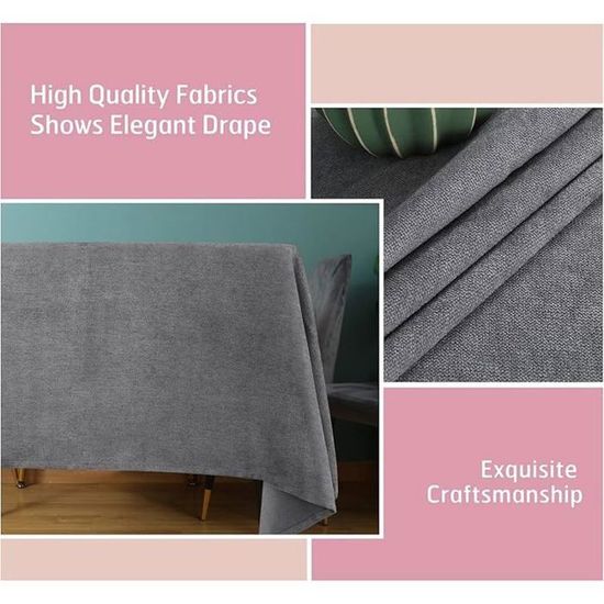 JIALE Nappes Pour Tables Rectangulaires, Nappe En Coton Et Lin Imperméable, Infroissable Pour Tables De Salle