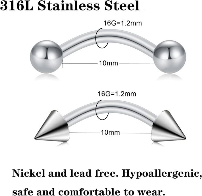 Kit De Piercing MODRSA Helix - Herramienta Y Conos Para Cambiar Joyas En Nariz, Oreja, Labio (16G, 18G, 20G)