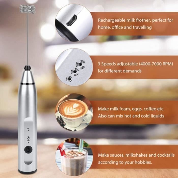 Mousseur à lait électrique portable sans fil USB Mini machine à café Fouet  mélangeur Cappuccino Crème œuf Mélangeur de nourrit[1216] - Cdiscount  Electroménager