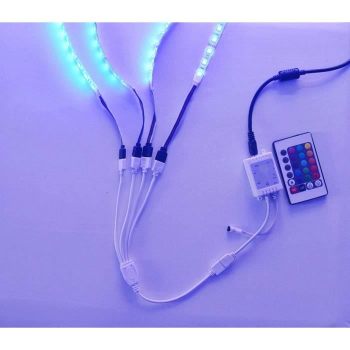 COOLWEST Lot de 2 câbles d'extension de 2 m pour Bande LED RVB 4 Broches - Convient pour Bande LED RVB
