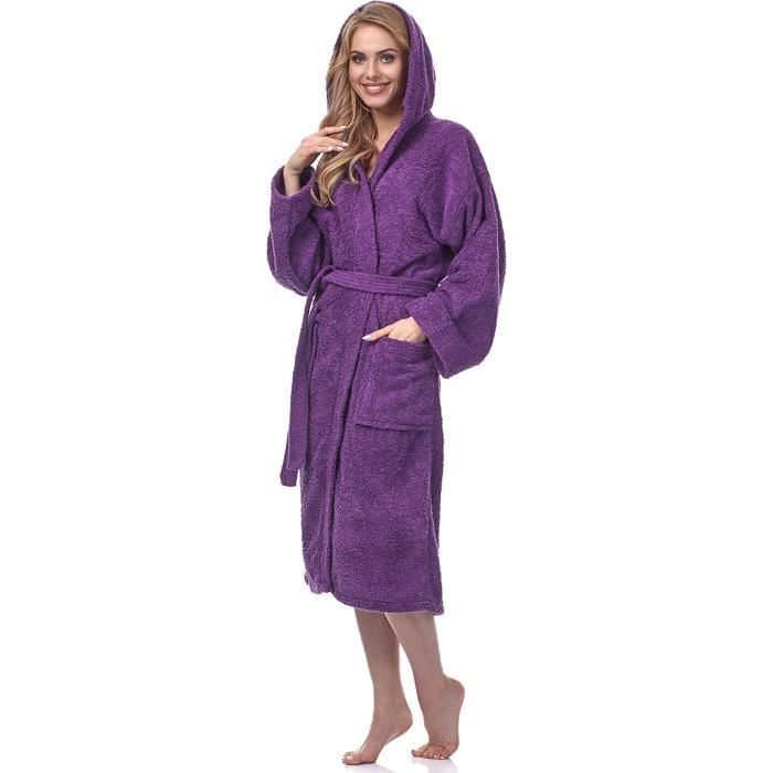 Peignoir de Bain ponge 100 Coton Femme 2XL 552 Cdiscount Maison