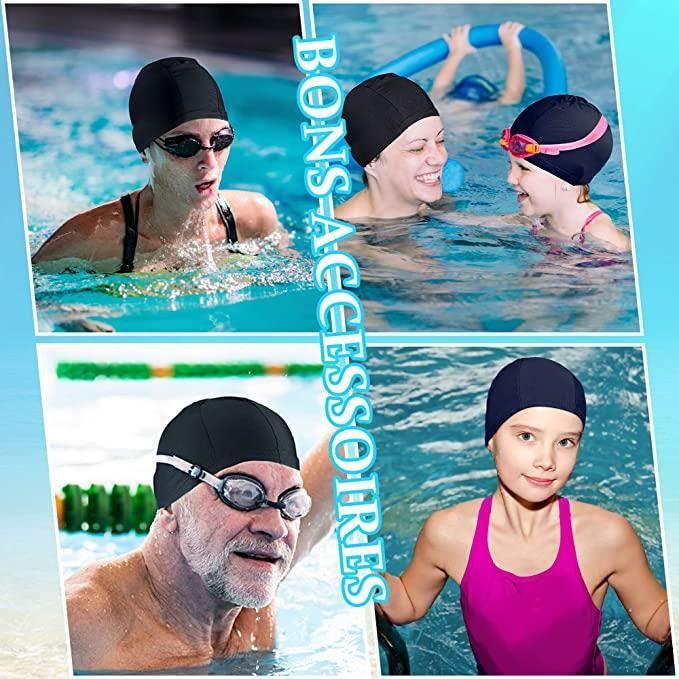 Bonnet Piscine élastique Lot De 2 Bonnets De Natation Élastiques - Nylon/Polyester Confortable Protection Cheveux Piscine