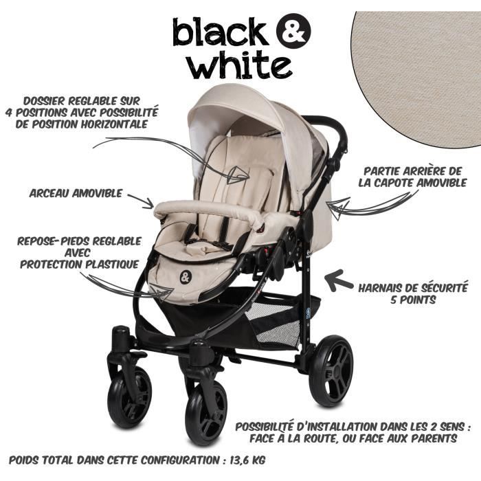 Poussette Combinée Trio 3 en 1 B&W ISOFIX Noir / Rouge - Cdiscount  Puériculture & Eveil bébé