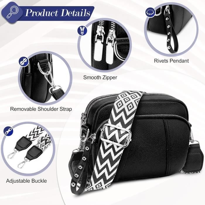 Sac à Main Femme Noir Chic - Fourre-tout Avec Bandoulière, Neuf Avec étiquettes