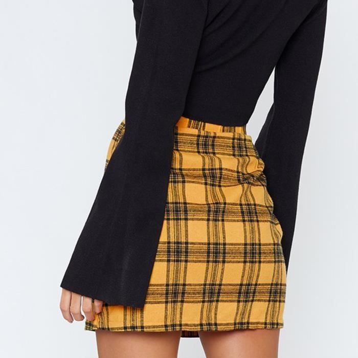 Jupe outlet carreau jaune