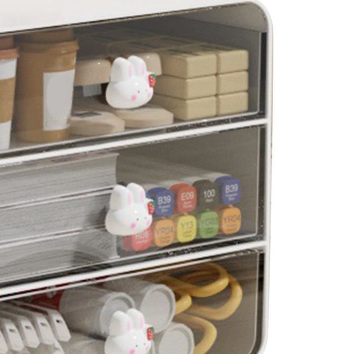 Organisateur De Bureau 3 Tiroirs - 13x8x9 Cm - Rangement Papeterie, Cosmétiques, Télécommandes