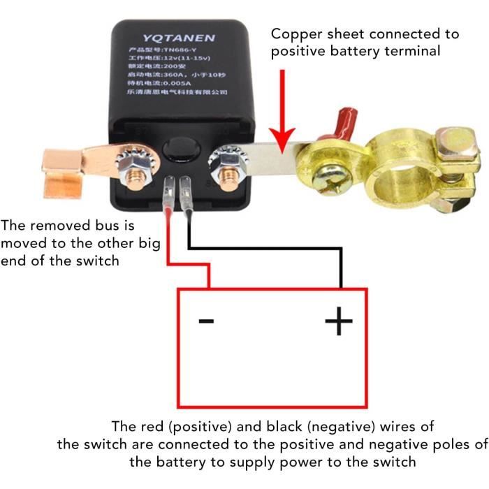 Luqeeg DC12V Interrupteur de Déconnexion de La Batterie à Distance, Auto on  Off Kill Switch avec Télécommande pour Voiture Batea162 - Cdiscount  Bricolage