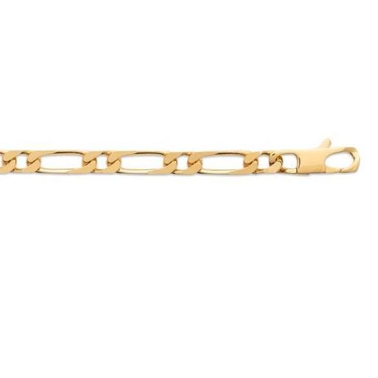 14K plaqué or figaro chaîne Bracelet Garantie à vie 4 mm Choix Longueur 