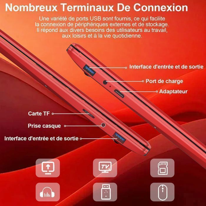 Ordinateur Portable Bvate 14" - Processeur Celeron N4020, 6Go RAM, 256Go SSD Extensible, WiFi 5G - Windows 11 AZERTY