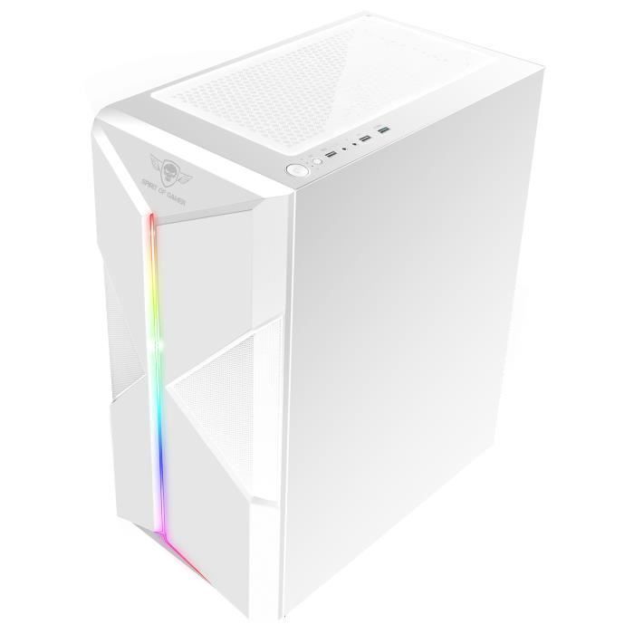 SPIRIT OF GAMER - Clone 4 - Boitier PC Gamer RGB avec Paroi Transparente en Verre Trempé - Créez