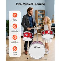 VEVOR – Batterie 5 Pièces Enfant – Grosse Caisse 35,56 Cm – Tom, Caisse Claire, Cymbales – Siège, Baguettes – Bleu – 6-13 Ans