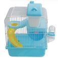 Chaud Cage de gerbille souris petite pour animaux de compagnie 2 etages niveaux plancher bouteille d’eau roue de Hamster-0